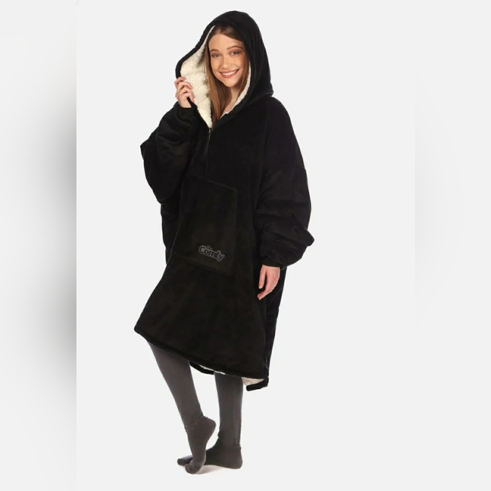 The Original Comfy Fleece /Sherpa Quarter-Zip Wearable Blanket Hoodie